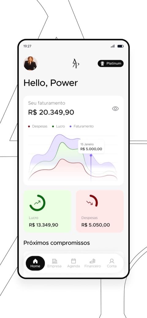 Tela 1 do aplicativo Agenda Power