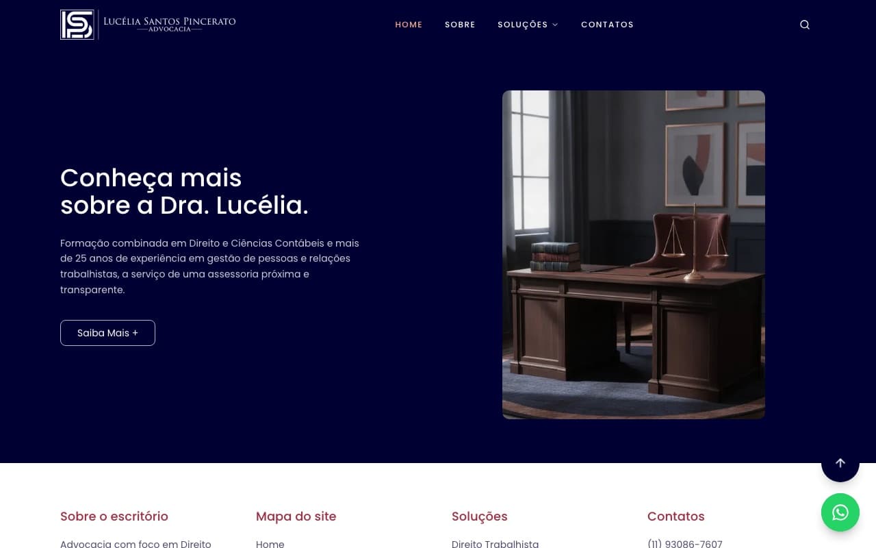 Tela do Lucélia Santos Advocacia